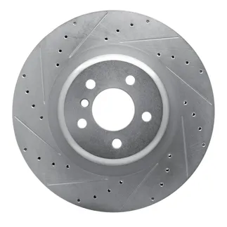 R1 Concepts EDZ-31148L Brake Rotor Drilled and Slotted Silver
